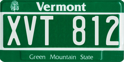 VT license plate XVT812
