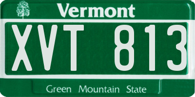 VT license plate XVT813