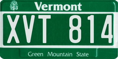 VT license plate XVT814