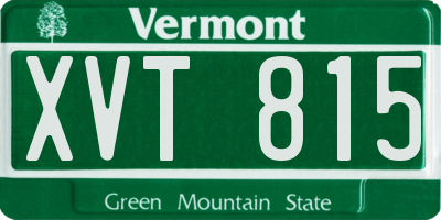 VT license plate XVT815