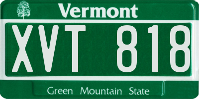 VT license plate XVT818