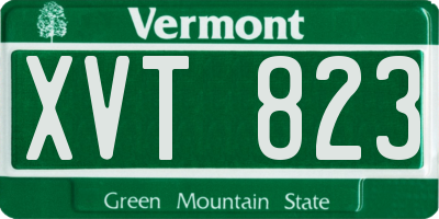 VT license plate XVT823