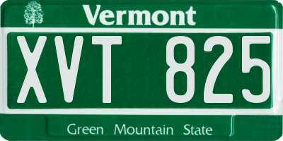 VT license plate XVT825