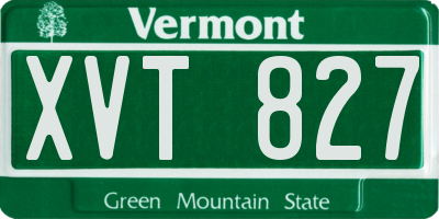 VT license plate XVT827