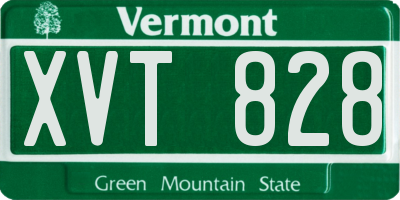 VT license plate XVT828