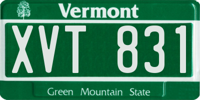 VT license plate XVT831