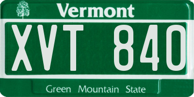 VT license plate XVT840