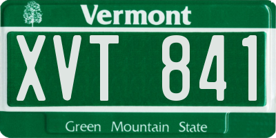 VT license plate XVT841