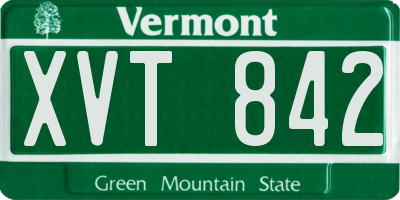VT license plate XVT842