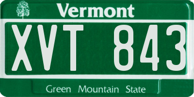 VT license plate XVT843
