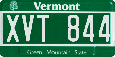 VT license plate XVT844