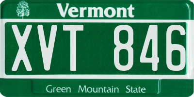 VT license plate XVT846