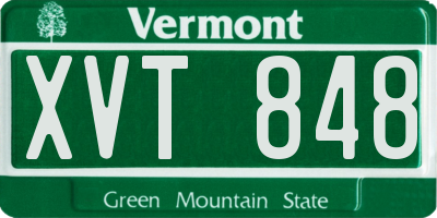 VT license plate XVT848