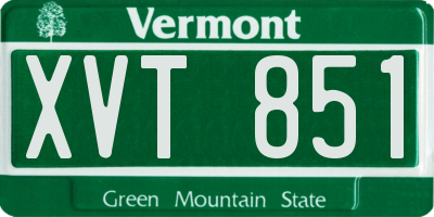 VT license plate XVT851