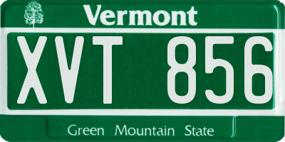VT license plate XVT856