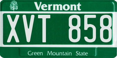VT license plate XVT858