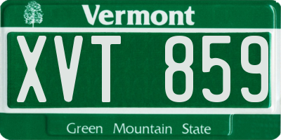 VT license plate XVT859