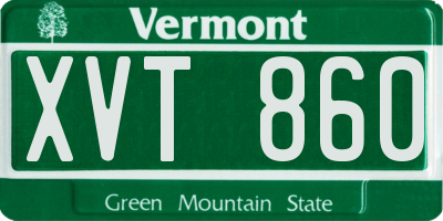 VT license plate XVT860