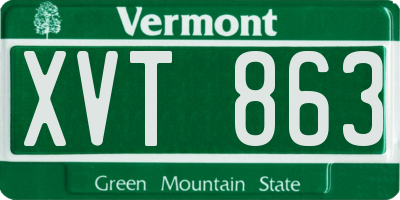 VT license plate XVT863