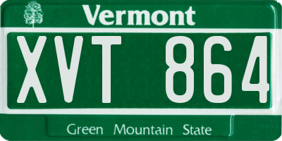 VT license plate XVT864