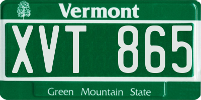 VT license plate XVT865