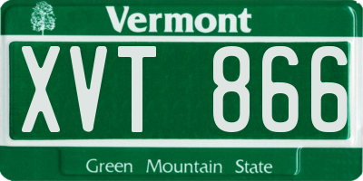 VT license plate XVT866