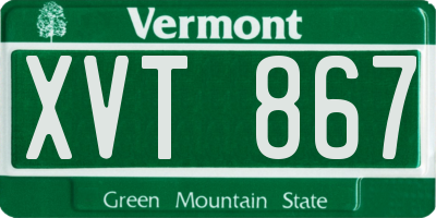 VT license plate XVT867