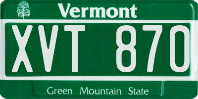 VT license plate XVT870