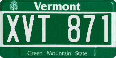 VT license plate XVT871