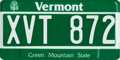 VT license plate XVT872
