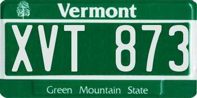 VT license plate XVT873