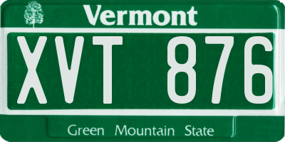 VT license plate XVT876