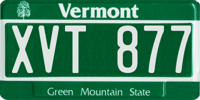 VT license plate XVT877
