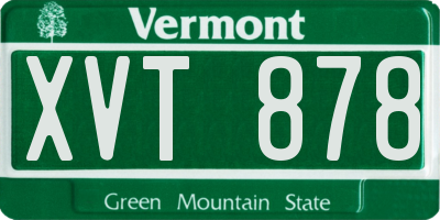 VT license plate XVT878