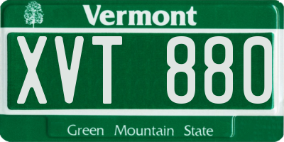 VT license plate XVT880