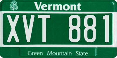 VT license plate XVT881