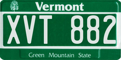 VT license plate XVT882