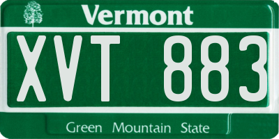 VT license plate XVT883