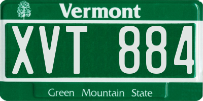 VT license plate XVT884
