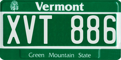 VT license plate XVT886
