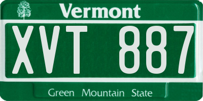 VT license plate XVT887