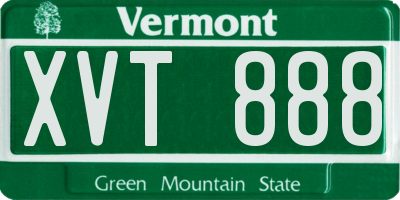 VT license plate XVT888
