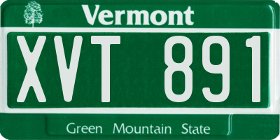 VT license plate XVT891
