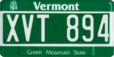 VT license plate XVT894