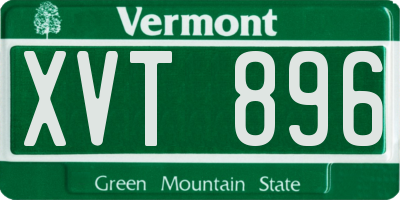 VT license plate XVT896