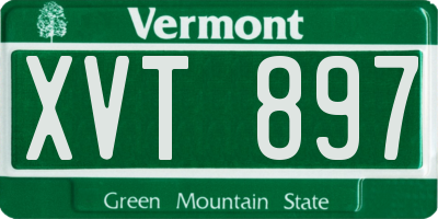 VT license plate XVT897