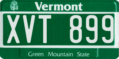 VT license plate XVT899