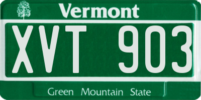 VT license plate XVT903