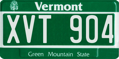 VT license plate XVT904