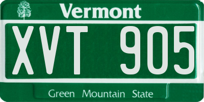 VT license plate XVT905